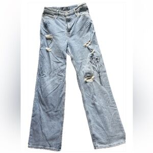 Hollister Embroidered Mom Jeans